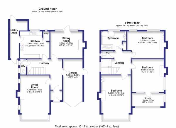 Floor Plan Image for 3 Bedroom Detached House for Sale in Southview Drive, Worthing