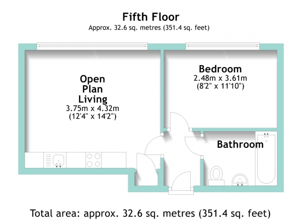 Floor Plan Image for 1 Bedroom Flat for Sale in Strand Parade, Goring-By-Sea