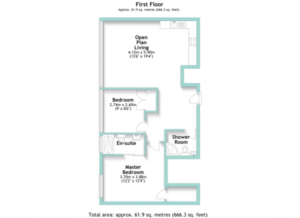 Floor Plan Image for 2 Bedroom Flat for Sale in Worthing House, 2-6 South Street