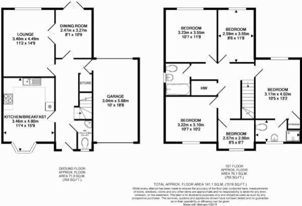 Floor Plan Image for 5 Bedroom Detached House for Sale in Tom Blower Close, Wollaton, Nottingham, NG8 1JQ