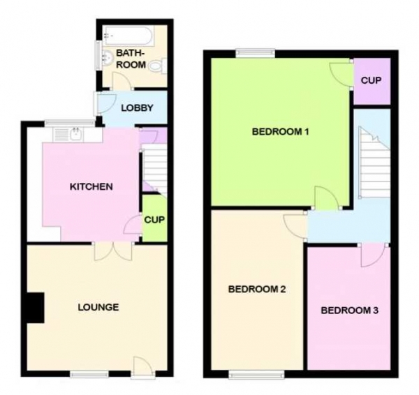 Floor Plan Image for 3 Bedroom Property for Sale in Peel Street, South Normanton, DE55 2DE