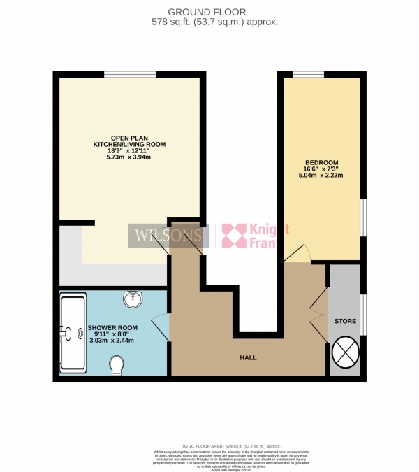 Floor Plan Image for 1 Bedroom Apartment for Sale in St Helier - INVESTMENT ONLY