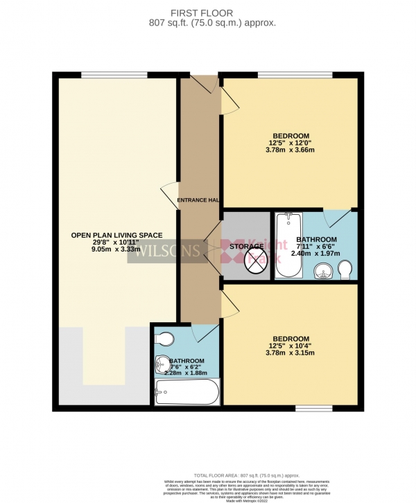 Floor Plan Image for 2 Bedroom Apartment for Sale in St Helier - INVESTMENT ONLY