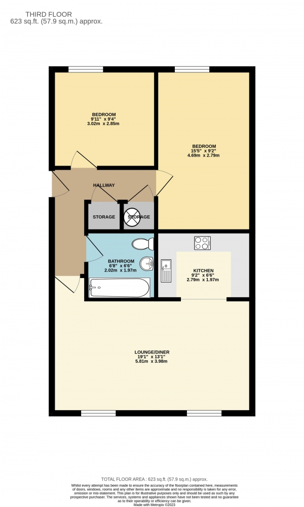 Floor Plan Image for 2 Bedroom Apartment for Sale in St Helier