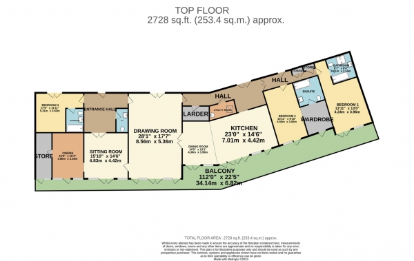 Floor Plan Image for 3 Bedroom Penthouse for Sale in Castle Quay, St Helier