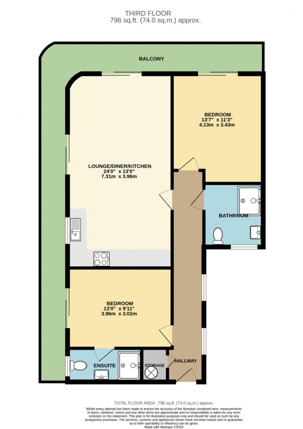 Floor Plan Image for 2 Bedroom Apartment for Sale in Duhamel Place, St Helier