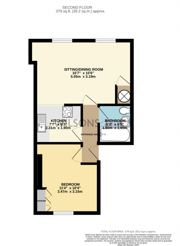 Floor Plan Image for 1 Bedroom Flat for Sale in David Place, St Helier