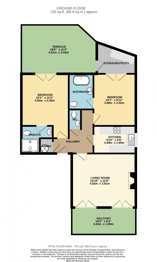 Floor Plan Image for 2 Bedroom Apartment for Sale in Les Grands Vaux, St Saviour