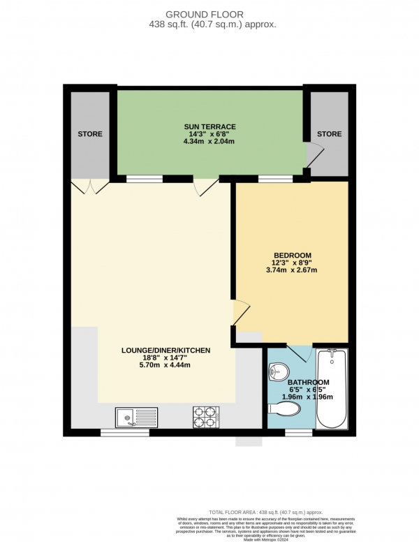 Floor Plan Image for 1 Bedroom Detached Bungalow for Sale in La Route De La Haule, St Lawrence