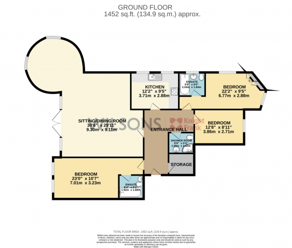 Floor Plan Image for 3 Bedroom Apartment for Sale in St Helier