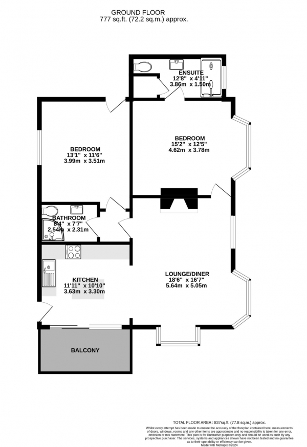 Floor Plan Image for 2 Bedroom Apartment for Sale in St Helier