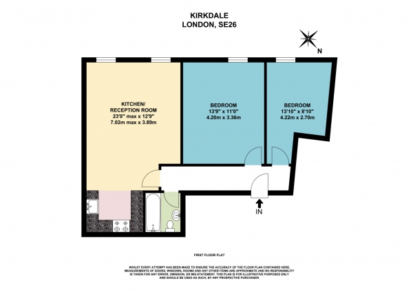 Floor Plan Image for 2 Bedroom Flat to Rent in Kirkdale, Sydenham