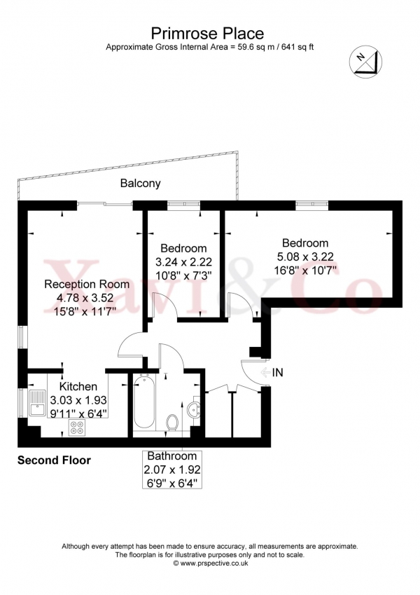 Floor Plan Image for 2 Bedroom Flat for Sale in Primrose Place, Isleworth  TW7