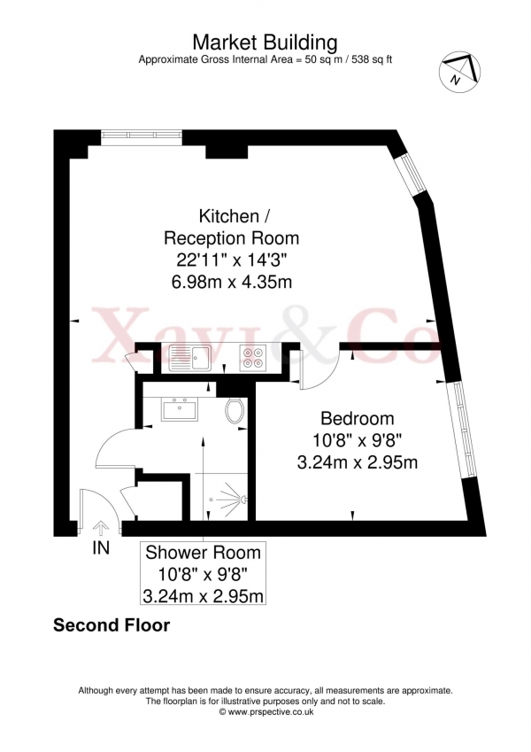 Floor Plan Image for 1 Bedroom Apartment for Sale in Market Building, Market Place, Brentford