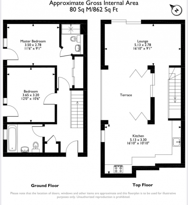 Floor Plan Image for 2 Bedroom Apartment for Sale in Arbor House, Narrowboat Avenue, Brentford Lock West