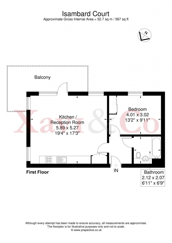 Floor Plan Image for 1 Bedroom Apartment for Sale in Isambard Court, Brentford Lock West, Brentford