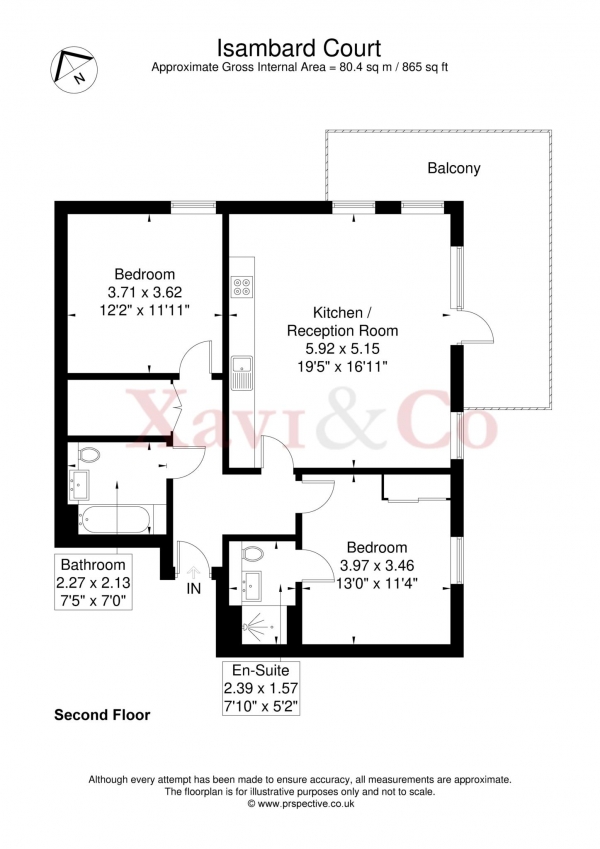 Floor Plan Image for 2 Bedroom Apartment for Sale in Isambard Court, Paddlers Avenue, Brentford Lock West