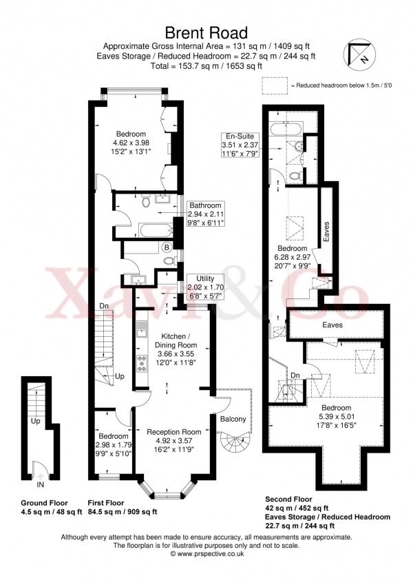 Floor Plan Image for 3 Bedroom Maisonette to Rent in Brent Road, Brentford