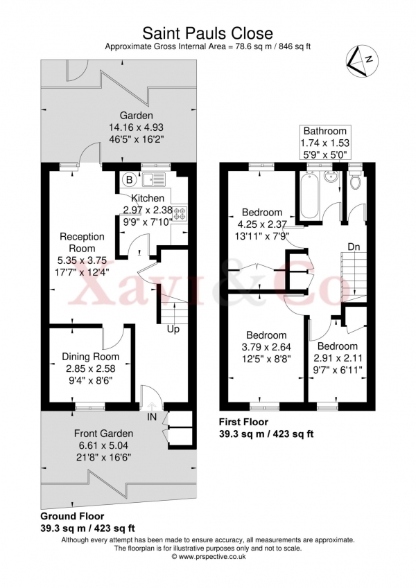 Floor Plan Image for 3 Bedroom Terraced House to Rent in St Pauls Close, London W5