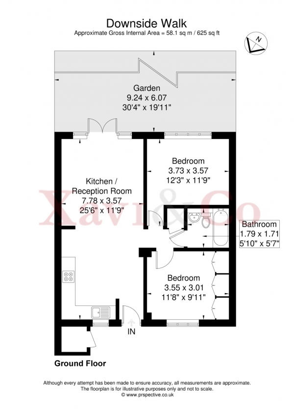 Floor Plan Image for 2 Bedroom Apartment for Sale in Downside Walk, Brentford