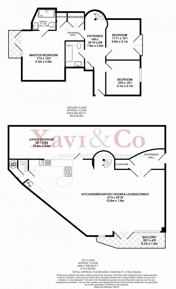 Floor Plan Image for 3 Bedroom Penthouse for Sale in Penthouse, Moorings House, `The Island`, Brentford