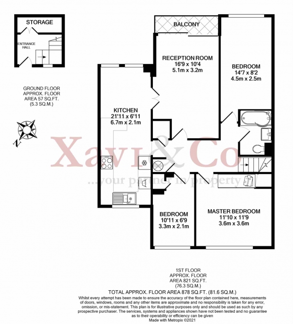 Floor Plan Image for 3 Bedroom Apartment to Rent in Romulus Court, Brentford Dock