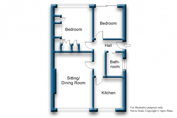 Floor Plan Image for 2 Bedroom Semi-Detached Bungalow for Sale in Harcourt Close, Bishopthorpe, York