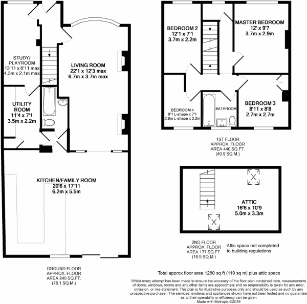 Floor Plan Image for 4 Bedroom Semi-Detached House for Sale in Stotfold Road, Arlesey, SG15 6XL