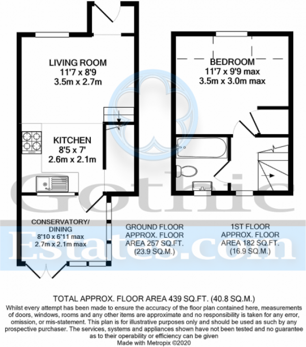 Floor Plan Image for 1 Bedroom Terraced House for Sale in Lamb Meadow, Arlesey, SG15 6RY