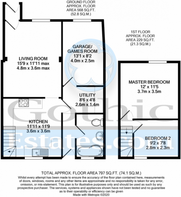 Floor Plan Image for 2 Bedroom Semi-Detached House for Sale in Primrose Lane, Arlesey, SG15 6RD