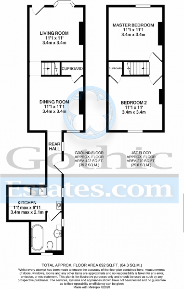 Floor Plan Image for 2 Bedroom Semi-Detached House for Sale in High Street, Arlesey, SG15 6RA