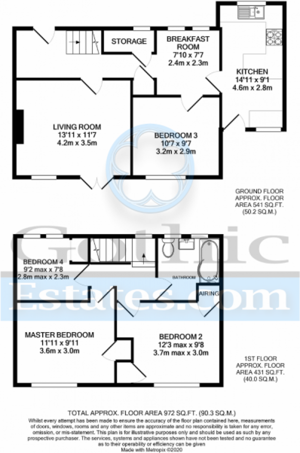 Floor Plan Image for 4 Bedroom End of Terrace House for Sale in St Katherines Close, Ickleford, SG5 3XS