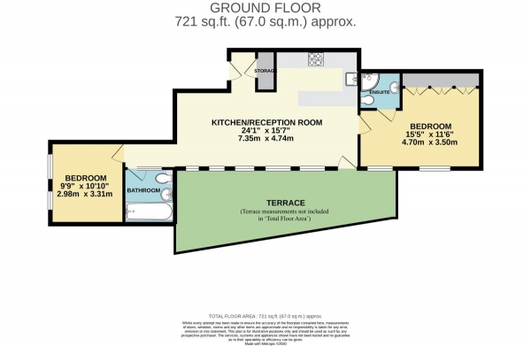 Floor Plan Image for 2 Bedroom Apartment for Sale in Elmtree Road, Teddington