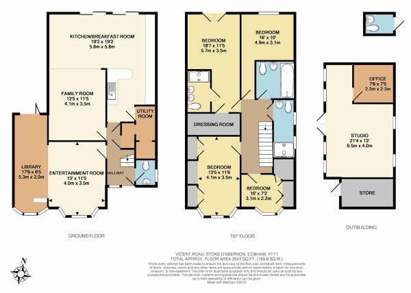 Floor Plan Image for 4 Bedroom Detached House for Sale in Vincent Road, Stoke D'Abernon, Cobham