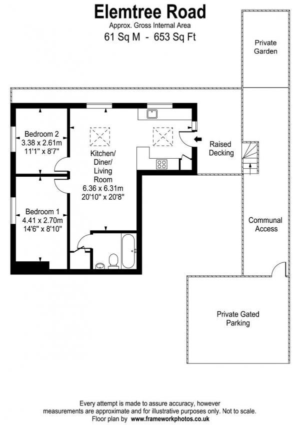 Floor Plan Image for 2 Bedroom Apartment for Sale in Elmtree Road, Teddington