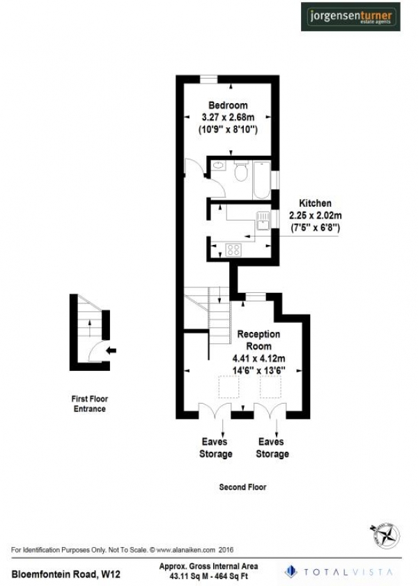 Floor Plan Image for 1 Bedroom Flat to Rent in Bloemfontein Road, Shepherds Bush, W12 7BX