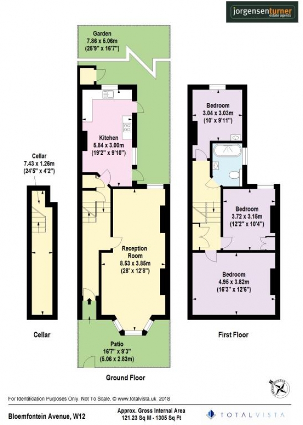 Floor Plan Image for 3 Bedroom Terraced House to Rent in Bloemfontein Avenue, Shepherds Bush, London, W12 7BJ