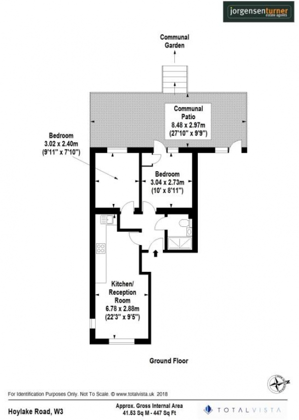 Floor Plan Image for 2 Bedroom Apartment to Rent in Hoylake Road, Acton, London, W3 7NP
