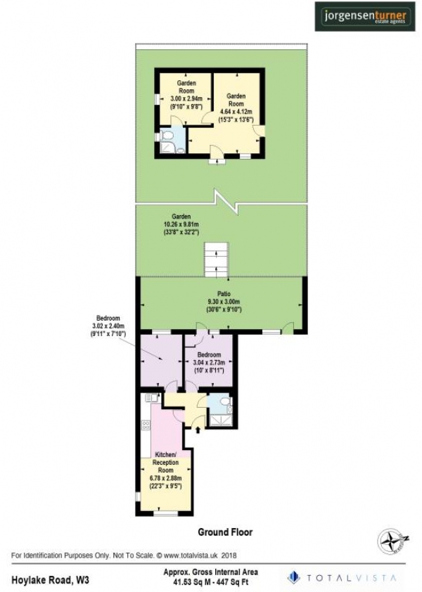 Floor Plan Image for 2 Bedroom Apartment to Rent in Hoylake Road, Acton, London, W3 7NP