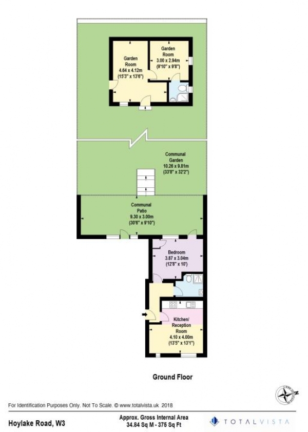 Floor Plan Image for 1 Bedroom Apartment to Rent in Hoylake Road, Acton, London, W3 7NP