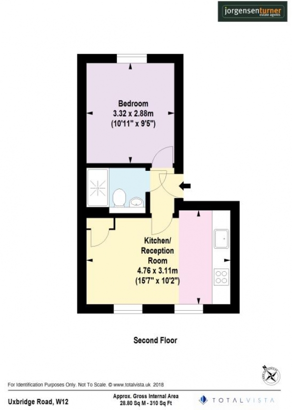 Floor Plan Image for 1 Bedroom Apartment to Rent in Uxbridge Road, Shepherds Bush , London, W12 7JD