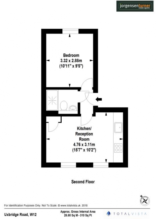 Floor Plan Image for 1 Bedroom Apartment to Rent in Uxbridge Road, Shepherds Bush , London, W12 7JD