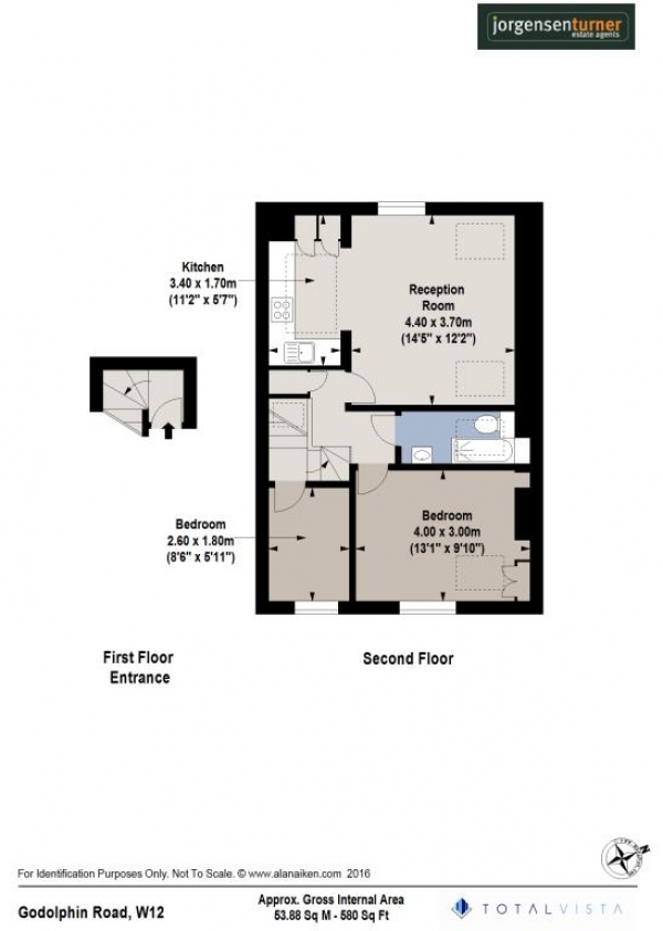 Floor Plan Image for 1 Bedroom Apartment to Rent in Godolphin Road, Shepherds Bush, W12 8JF, London