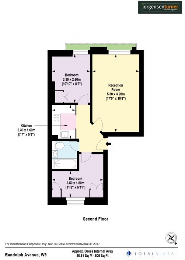 Floor Plan Image for 2 Bedroom Flat to Rent in Randolph Avenue, London, W9