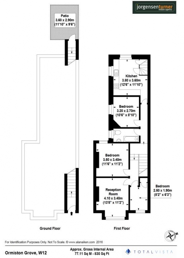 Floor Plan Image for 2 Bedroom Maisonette to Rent in Ormiston Grove, Shepherds Bush, London, W12 0JS