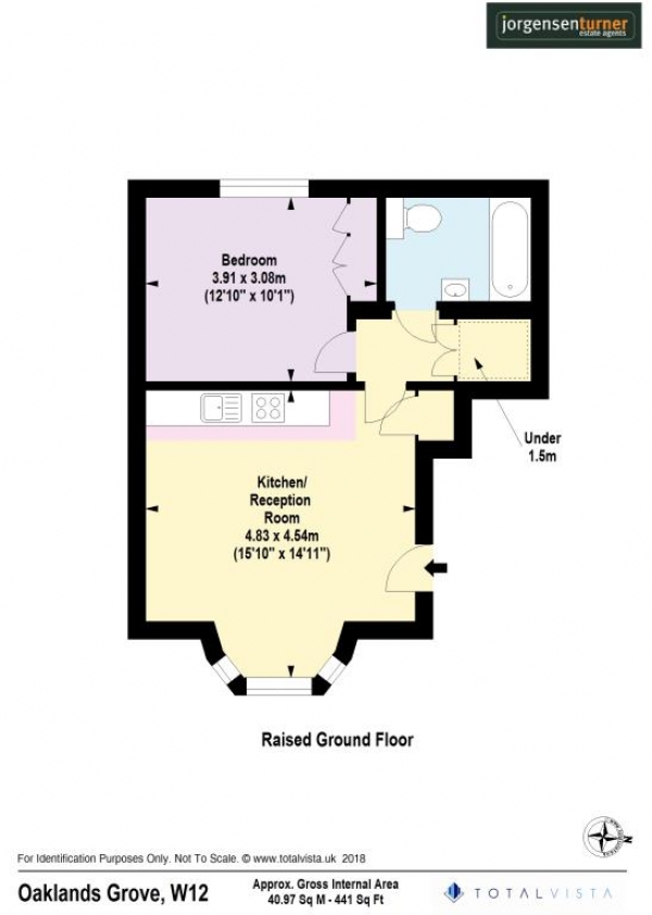 Floor Plan Image for 1 Bedroom Flat to Rent in Oaklands Grove, Shepherds Bush, London, W12 0JD