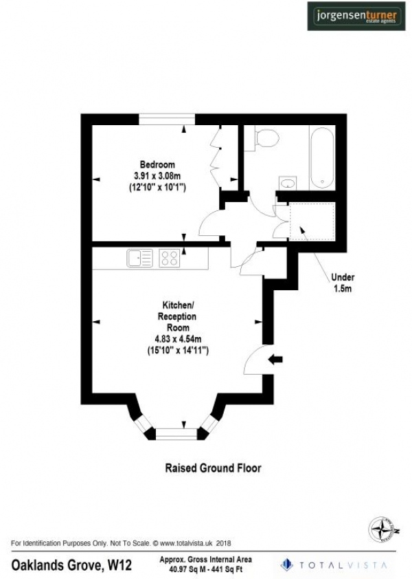 Floor Plan Image for 1 Bedroom Flat to Rent in Oaklands Grove, Shepherds Bush, London, W12 0JD