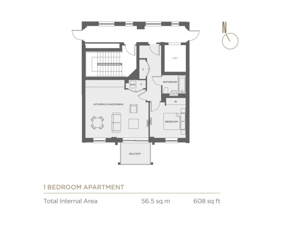 Floor Plan Image for 1 Bedroom Apartment for Sale in Lassen House, Colindale Gardens, NW9