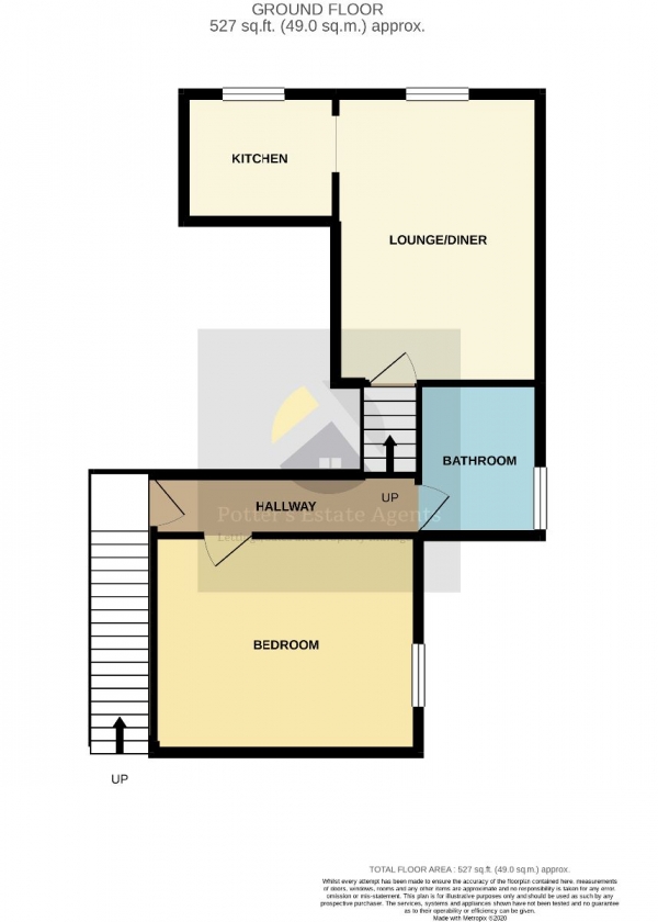 Floor Plan Image for 1 Bedroom Flat to Rent in The Flat, St. Johns Lodge,  The Thoroughfare, Woodbridge