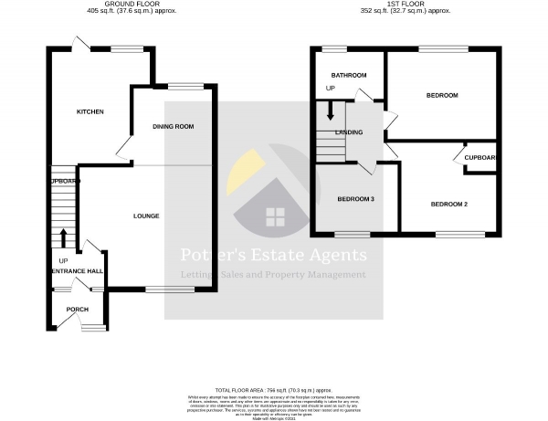 Floor Plan Image for 3 Bedroom Terraced House to Rent in Collingwood Road, Woodbridge